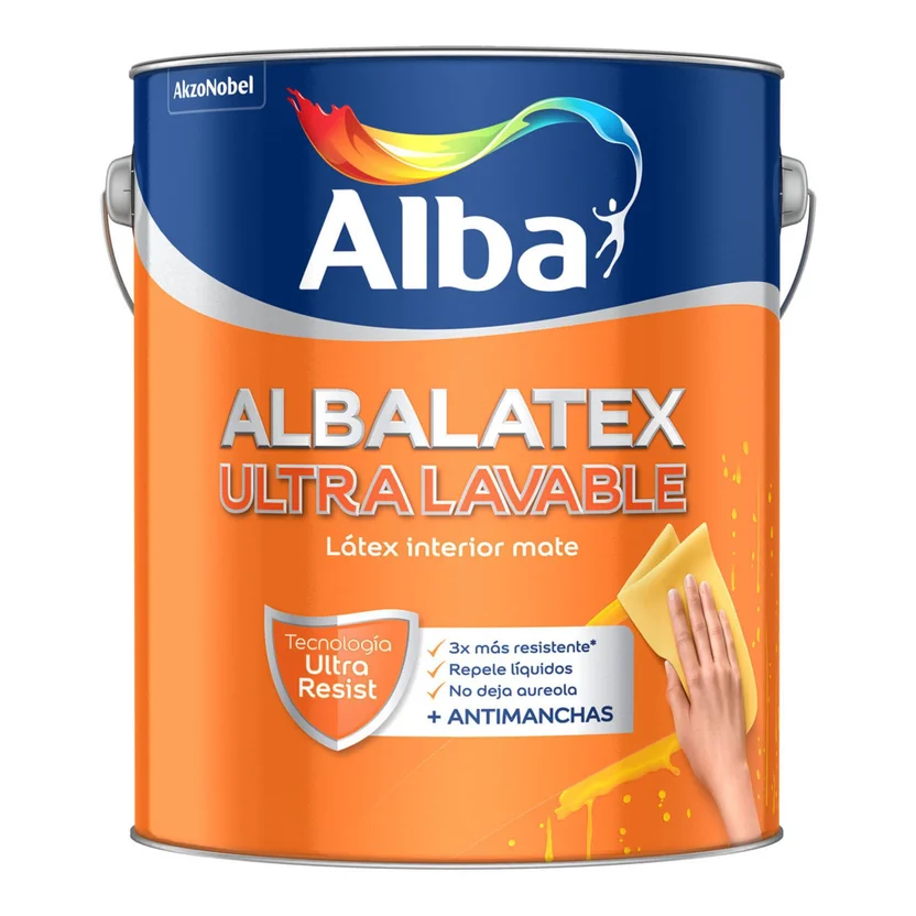 Pintura látex de interior blanco mate ultralavable 1 L